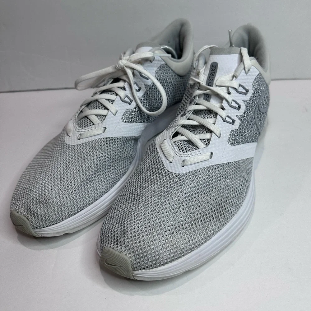 Nike Gray and White Athletic Shoes with Breathable Mesh